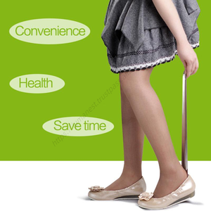 Cuillère à chaussures en acier inoxydable de 30 cm avec long manche en cuir, accessoires et outils domestiques pour enfiler les chaussures, vente en gros - Product Image 1