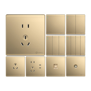 แผงสวิตช์ซ่อนแบบ 86 ชนิด 5 รู 10A AC220 250V ทองแดงแท้ พร้อมฝาครอบป้องกัน สำหรับใช้ในโรงแรม - Product Image 3