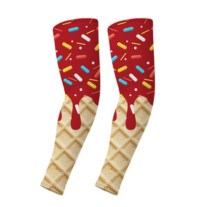 Children Ice Silk Sun Protection Arm Sleeves Waffle Print UV Protection Outdoor Sports Swimming Water Activities Unisex - Product Image 5