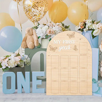 Cadre photo en carton pour le premier anniversaire de bébé, découpe en carton « Mon premier anniversaire », cadre photo de croissance de bébé avec pinces et ficelle