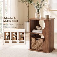 Table console moderne en bois SENYU avec étagère de rangement et design ondulé pour le mobilier de salon