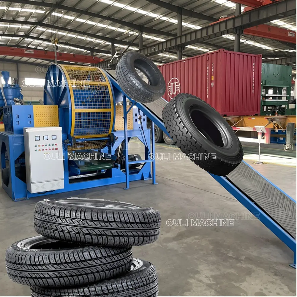 High quality waste tire shredder/crusher machine double shaft tyre shredder equipment rubber processing machinery