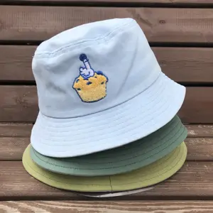 Grand chapeau de seau de pêcheur en coton pour adulte, Logo imprimé avec broderie personnalisée
