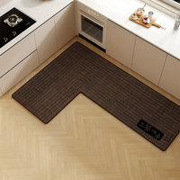 Tapis de cuisine moderne minimaliste en forme de L, lavable, antidérapant, avec support en caoutchouc durable, respectueux de l'environnement, pour évier de cuisine