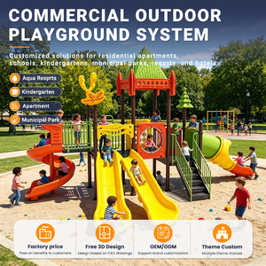 Grande structure de jeux d'extérieur en plastique avec toboggan en tuyau galvanisé certifié CE <span class=keywords><strong>pour</strong></span> <span class=keywords><strong>parc</strong></span> d'enfants, vente en gros OEM directe usine - Product Image 1