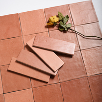 Carreaux de céramique mats faits à la main 61,5x188,5mm, carreaux muraux en terre cuite rouge antique pour murs de fond, salons, hôtels, comptoirs de bar