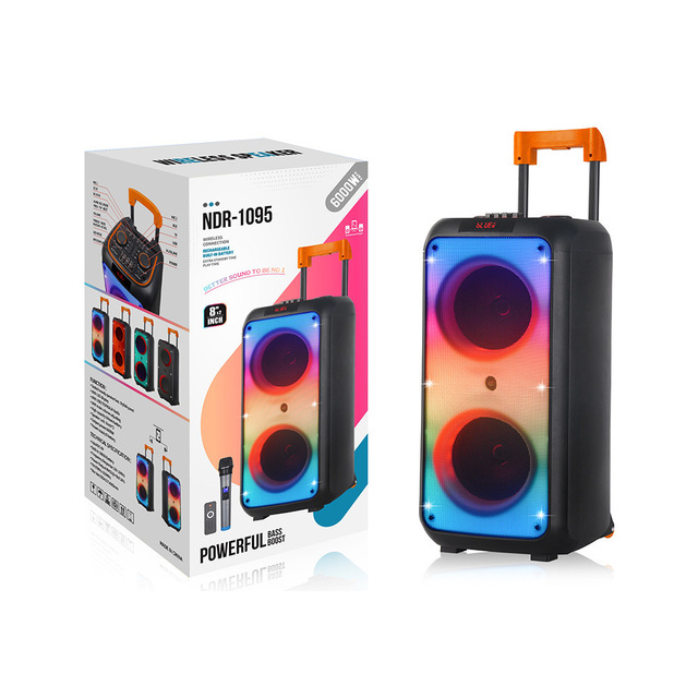 Ndr 1095 Best Outdoor Stage Speakers Trolley Machine Karaoke Subwoofer Wireless Portable party Speaker With Light