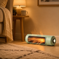 Chauffage portable PTC 110V 120V, radiateur électrique 800W à chauffage rapide, silencieux, en plastique, avec télécommande, pour bureau, table, sol, salle de bain
