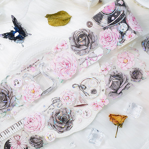 1 rouleau de ruban PET manuel matériel floral caractères vintage paysage architectural <span class=keywords><strong>d</strong></span>écoration fond manuel ruban - Product Image 1