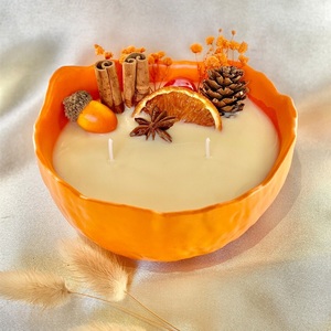 Velas Aromáticas de Cera de Soya Pura Totalmente Natural con Aroma a <span class=keywords><strong>Canela</strong></span> y Naranja Dulce, Sin Etiqueta, Velas Hechas a Mano de Lujo con Múltiples Núcleos y Aromas Únicos - Product Image 2