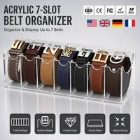 Organiseurs de ceintures en acrylique personnalisés pour placard, boîte de rangement à 7 compartiments, présentoir transparent en acrylique pour ceintures et cravates