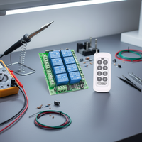 Télécommande RF à code d'apprentissage à 4 boutons, ABS, universelle, maison intelligente, ouvre-porte de garage automatique, batterie rechargeable, portée de 60 m
