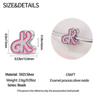 Vente en gros Offre Spéciale Lettre Pendentif Bijoux Perles pour la Fabrication de Bijoux Bracelet Charmes Argent Sterling 925 26 Alphabet Métal