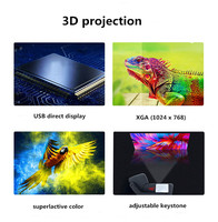 Projecteur LED DLP portable IBoard 4K, 3300 lumens, mise au point automatique, 3D numérique, mini courte focale pour la maison et l'école