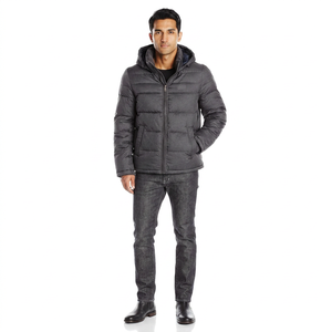 winter puffer jacket Custom Men's Winter Cotton Puffer Jacket OEM <b>down</b> with Thick Warmth Canvas Plus Size Custom Printing - Product Image 1
