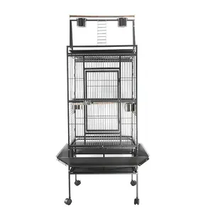 Vente chaude grand fil de fer luxe perroquet Villa propagation interactive cage volante pour oiseaux