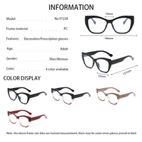 Monturas de gafas ópticas de acetato a la moda, gafas antiluz azul, monturas ópticas de ojo de gato de doble Color listas para enviar