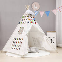 Tipi d'intérieur en toile de coton biologique pour enfants, jouet de jeu indien, tente tipi