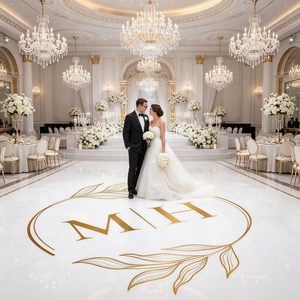 Autocollant personnalisé pour piste de danse de mariage, autocollant en vinyle monogramme personnalisé, autocollant décoratif amovible pour sol de réception, décoration de fête - Product Image 2