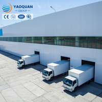 Centre de distribution logistique avec entrepôt frigorifique à structure en acier préfabriqué et système de rayonnage sur mezzanine
