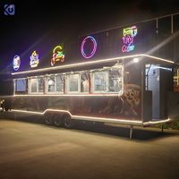 Camion de restauration mobile en gros avec cuisine complète équipée pour BBQ, pizza, burgers, café et crème glacée