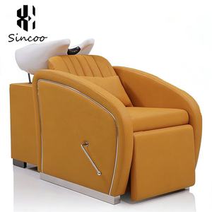 Fauteuil de massage en coton de luxe de haute qualité en forme d'orange, lit de shampoing personnalisable pour salon de coiffure - Product Image 1