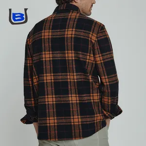 2024 U 및 B 사용자 정의 플란넬 셔츠 남성 로고 도매 남성 의류 의류 남성 터키 제조 업체