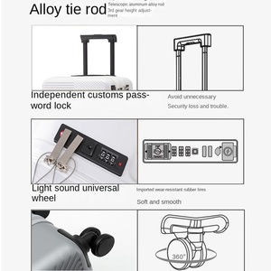 <span class=keywords><strong>Valise</strong></span> de voyage à roulettes unisexe 20 pouces durable et étanche avec roulettes universelles pivotantes avant ouvertes style cartoon - Product Image 3
