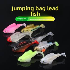 Kit d'appâts vivants anti-accrochage pour poissons mandarin, poissons noirs, poissons-chats, carpes, 10g, hameçons en acier inoxydable, appâts souples, plage océanique - Product Image 2