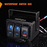 Boîtier de commutateurs à bascule 4 gangs SPST 12V 24V 20A pour camping-car, remorque, fourgonnette, voiture, bateau