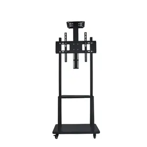 Full Rotation Height Adjustable Mobile Tv Trolley Stand Cart Mount Bracket Monitor Floor Stand