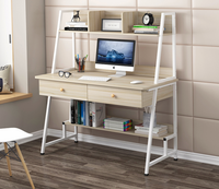 Bureau d'ordinateur de bureau pour la maison, étagère combinée, table en bois massif, bureau pour étudiants du collège