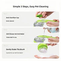 Brosse de bain en silicone pour animaux de compagnie avec distributeur de savon intégré, réservoir de shampoing, poils doux pour le toilettage des chiens et des chats sous la douche
