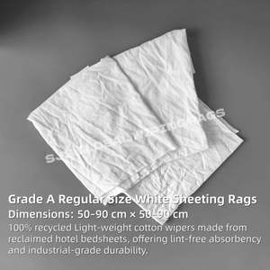 Trapos de Limpieza Blancos de Algodón 100%, Trapos de Algodón Blancos para Uso Marino, Taller, Limpieza Industrial - Product Image 2