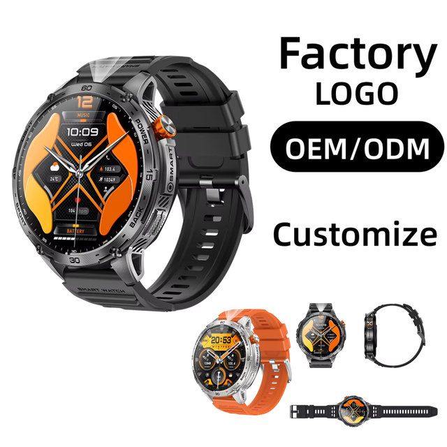 Factory OEM Customize K69 Outdoor Smart Watch 1.75'' AMOLED Screen 466x466 IP68 Waterproof Fitness Tracker LED Flashlight BT