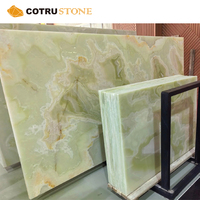 Dalle en jade vert onyx marbre naturel translucide rétro-éclairé pour intérieur fond mur cuisine comptoir carreaux de sol