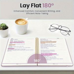 Libreta de Direcciones de Cuero PU con Espiral, Tapa Dura A3, Páginas Gruesas con Líneas, Herramienta de Escritura Elegante - Product Image 4