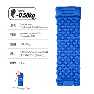 Air Mattress TPU Ultralight Folding Sleeping Pad with Foot Pump for Camping Hiking Tent - Product Image 5