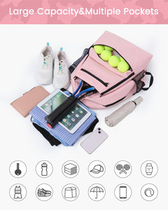 Muestra gratuita: Bolsa de tenis para 3 raquetas, acolchada para proteger las raquetas y ligera, para jugadores de tenis profesionales o principiantes, diseño unisex. - Product Image 2