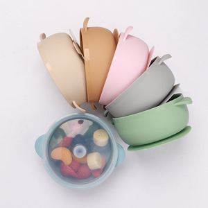 Silicone Suction Bowl <b>Set</b> With Spoon for Infants Nursery Dining Learning Essentials Kids Mealtime Training Tableware Supplies - Product Image 2