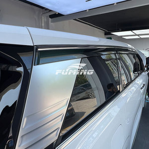 Denza D9 Rain Window Rain Shield ABS Cubierta de lluvia galvanizada Negro Plata 6 piezas <span class=keywords><strong>Tenza</strong></span> Trumpchi E8 Senna Kia Kava - Product Image 3