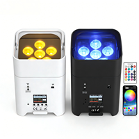 Projecteur LED Par Slim à Batterie IP33 Ra90 CRI 6x18W RGBWA+UV 6-en-1 avec Contrôle DMX Sans Fil et Application WiFi pour Éclairage d'Ambiance de Mariage