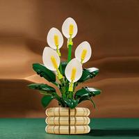 13123 Tanaman Peace Lily Spathiphyllum Kreatif Koleksi Blok Rakitan DIY Model Puzzle Anak Mainan Blok Bangunan Plastik Set