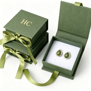 Caja para Pendientes con Precio de Fábrica, Logotipo Personalizado con Estampado en Relieve, Papel Especial, Estuche Magnético para Joyería, Venta al por Mayor para Diseñadores de Joyas - Product Image 5