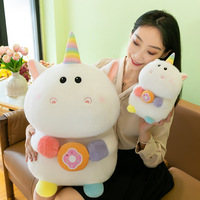 Coussin en peluche Licorne Arc-en-ciel Viral, Super Doux, en Coton PP, Animal en Peluche à Câliner, Cadeau Mignon pour Filles, Accessoire d'Anniversaire pour Enfants