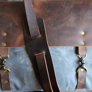 IB-0088 Leather Crossbody Waxed Canvas <b>Laptop</b> Messenger <b>Bag</b> <b>for</b> Men & Women Women's <b>Tote</b> <b>Bag</b> - Product Image 1