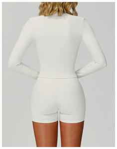 Vêtements de sport personnalisés pour la course à pied, veste de sport chaude, coupe ajustée, coupe-vent, à fermeture éclair, manches longues, pour femmes - Product Image 4