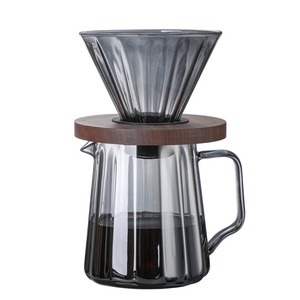 Nuovo Set di Caffettiere di Lusso Ecologiche Minimaliste Moderne in Vetro Spesso con Coperchio in Alluminio e Filtro Pieghevole Portatile per Caffè di Qualità Alimentare - Product Image 1