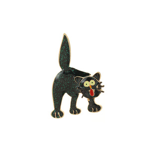 Black <b>Cat</b> Fashion Brooch Zinc Alloy Animal Shape Unisex Jewelry <b>Gift</b> Accessory - Product Image 5
