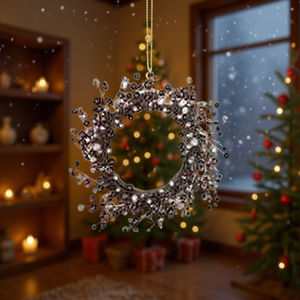 HOMEREA Christmas Wreath Ornament D50cm Wall Hanging Decor With Berries Aromatherapy Feature - Product Image 2